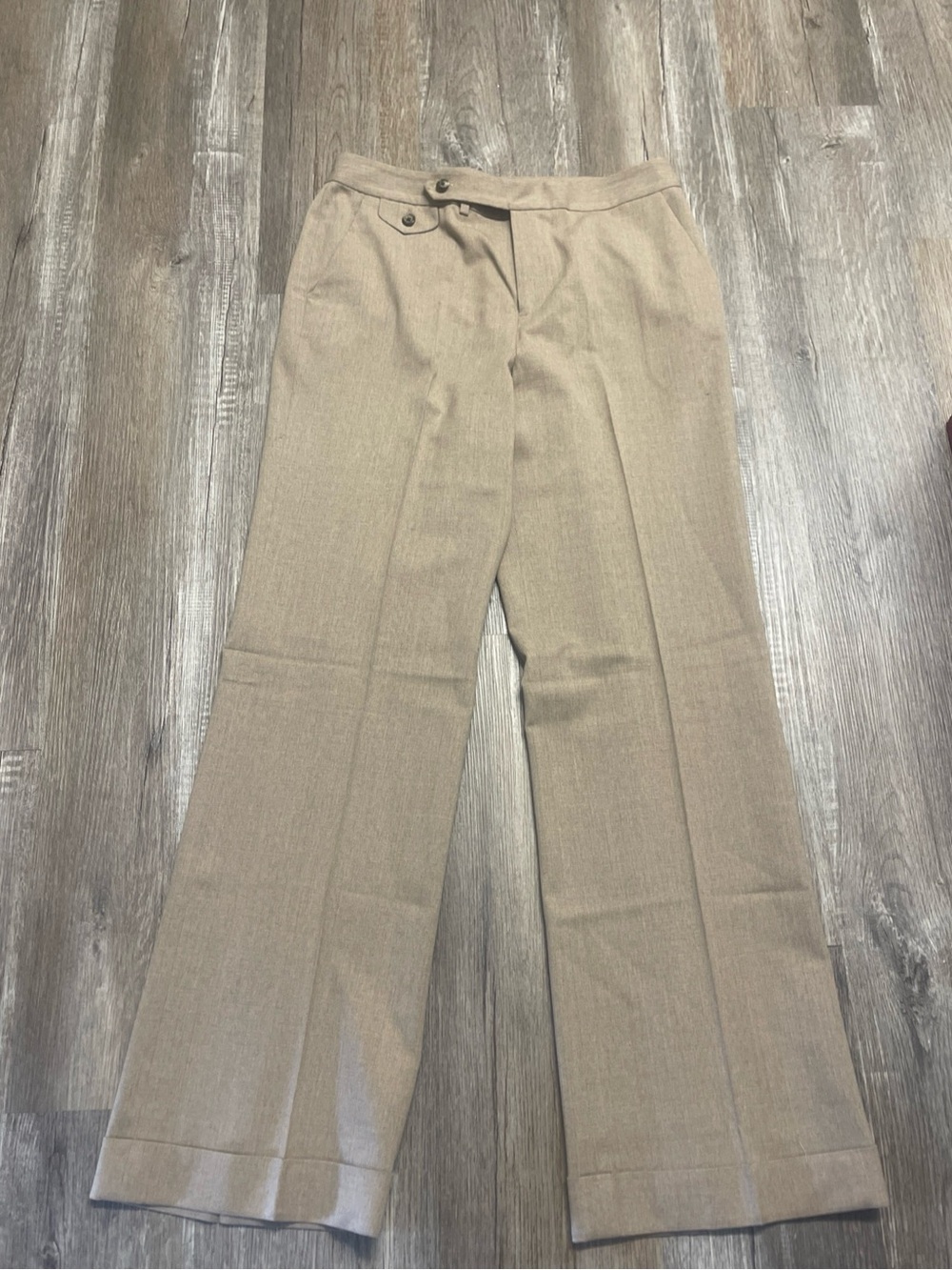 Ralph Lauren Pants Brown Pleated Cuffed Dress Slacks Office LAUREN Size 6
